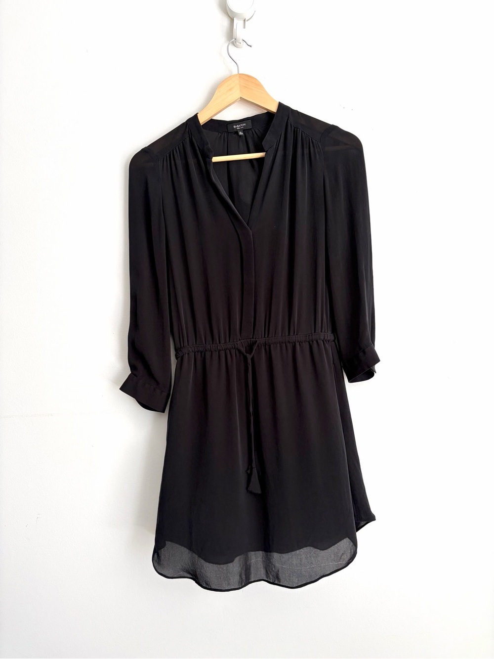 Aritzia Babaton 100% Silk Tie Waist Dress - Minimalist XS
